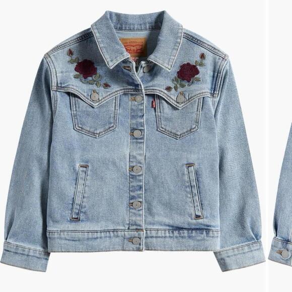Levi's Other - Levi’s kids oversized western denim trucker jacket